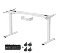 Devoko Scrivania Elettrica 2 Motori 3 Memorie 73-120cm, Bianca | Regolabile in Altezza Elettrica Doppio Motore, 3 Memorie, , seduto/in piedi, casa/ufficio, rotelle, ganci, gestione cavi