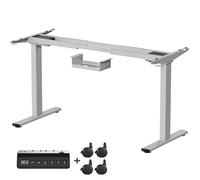 Devoko Scrivania Elettrica 2 Motori 3 Memorie 73-120cm, Grigia | Regolabile in Altezza Elettrica Doppio Motore, 3 Memorie, , seduto/in piedi, casa/ufficio, rotelle, ganci, gestione cavi