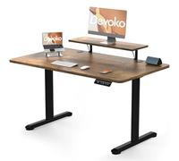 Devoko Scrivania Regolabile in Altezza 120 x 60cm con Supporto per Monitor, Da Ufficio Regolabile in Altezza, Gaming per Computer, per il Telelavoro