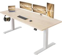 Devoko - Scrivania regolabile in altezza 160 x 70 cm con vassoio portacavi, scrivania stabile regolabile in altezza elettrica, scrivania per computer a 2 funzioni di memoria, tavolo da seduta