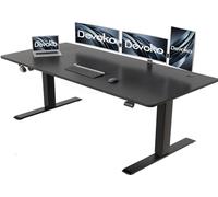 Devoko Scrivania regolabile in altezza, 180 x 80 cm, con vaschetta per cavi, altezza elettrica, stabile, scrivania per computer, memoria a 2 funzioni, seduta ergonomica (nero)