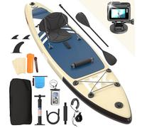 Devoko Tavola SUP Gonfiabile 330cm | Sup 2-in-1 con Sedile Kayak & Accessori, 130kg Max - Ideale per Surf, Pesca, Yoga, Khaki