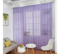 Devola Tenda a fili scorrevole, protezione dagli insetti, per porta del balcone, per esterni, con nappa decorativa, per porte o finestre, larghezza 100 x 280 cm, viola, 1 pezzo