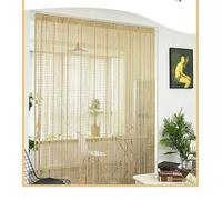 Devola Tenda a fili scorrevole, protezione dagli insetti, per porta del balcone, per esterni, con nappa, per porte o finestre, larghezza 100 x 280 cm, colore: champagne