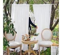 Devola Tenda semitrasparente, bianca, moderna, per finestra e porta del balcone, 110 x 100 cm, 1 pezzo