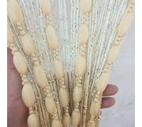 Devola Tenda a fili scorrevole, protezione dagli insetti, per porta del balcone, per esterni, con nappa, per porte o finestre, 100 x 280 cm, beige, 1 pezzo