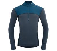 Maglietta funzionale da uomo Devold Lauparen Merino 190 Zip Neck Man Taglia: M / Colore: blu scuro