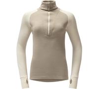 Devold of Norway - Maglia termica mezza zip in lana merino e seta - Expedition Merino Silk Zip W Offwhite/Stone - Taglia L - Beige