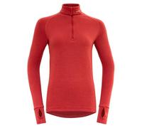 Devold - Expedition Woman Zip Neck - Intimo lana merinos S rosso