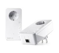 Devolo 8413 Magic 2 LAN: Potenza sfaehiges Power Line Starter Kit con 2400 Mbit/s per rete domestica tramite DLAN magica, 1 Gigabit LAN Collegamento Pro Adattatore per internet dalla presa, bianco