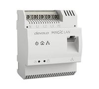 devolo 8550 Powerline Adapter Magic 2 LAN DINrail - Adattatore per guide DIN DIN - fino a 2.400 Mbit/s Internet dalla scatola di distribuzione, rete domestica professionale, grigio