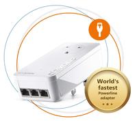 devolo Magic 2-2400 LAN Triple: adattatore Powerline aggiuntivo (fino a 2400 Mbps per la rete domestica Powerline, 3 porte LAN Gb, ideale per giochi online, streaming UHD 4k/8k, lavoro stabile a casa)