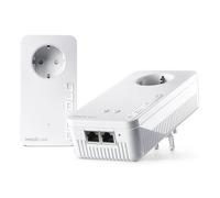devolo Magic 2 - Kit di avviamento WiFi 6, adattatore Powerline WLAN, fino a 2.400 Mbit/s, presa Wi-Fi in rete, 2 LAN Gigabit, access point, dLAN 2.0, bianco