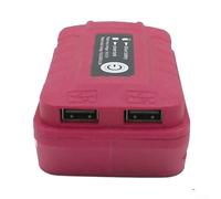 DEVOM - Adattatore per batteria da 20 V con luce LED, convertitore USB doppio per batteria per utensili energetici, fonte di energia portatile per dispositivi mobili, caricabatterie da 5 V (A)