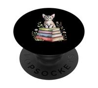 Devon Rex Bookworm Flowers Book Reading Books Pixie Cats PopSockets PopGrip Adesivo