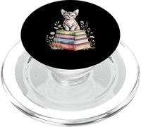 Devon Rex Bookworm Flowers Book Reading Books Pixie Cats PopSockets PopGrip per MagSafe