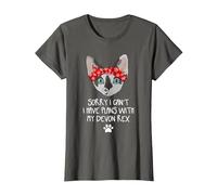 Devon Rex Pixie Gatti Maglietta, Donna, Asfalto, L