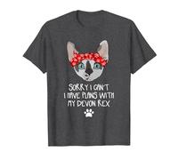 Devon Rex Pixie Gatti Maglietta, Uomo, Grigio Scuro, 6XL
