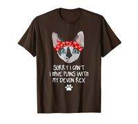 Devon Rex Pixie Gatti Maglietta, Uomo, Marrone, L