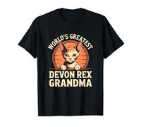 Devon Rex World's Greatest Grandma Funny Vintage Cat Owner Maglietta