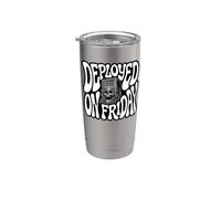 DevOps Engineer Deployed On Friday Sysadmin Humor Bicchiere termico in acciaio inox doppia parete