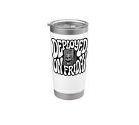 DevOps Engineer Deployed On Friday Sysadmin Humor Bicchiere termico in acciaio inox doppia parete