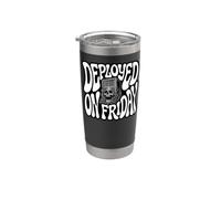DevOps Engineer Deployed On Friday Sysadmin Humor Bicchiere termico in acciaio inox doppia parete