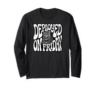 Devops Engineer Deployed On Friday Sysadmin Humor Maglia a Manica