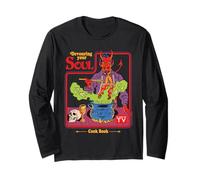 Devouring Your Soul Satan Retro Vintage Funny Adult Humor Maglia a Manica