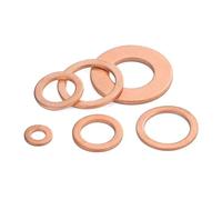 DeVow 50 pezzi 1 mm di spessore M2.5 3 4 5 6 7 8 9 10 11 12 13 14-20 rondella in rame guarnizione solida tappo coppa olio for barca(10.5x16x1mm)