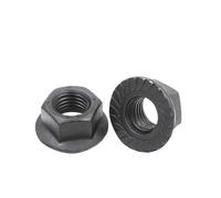 DeVow Dado flangiato a filettatura fine in acciaio inossidabile e al carbonio M6*0,75 M8*1,0 M10*1,25 M12*1,5 di bloccaggio DIN6923(Carbon Steel-Black,M8x1.0 (10pcs))