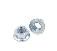 DeVow Dado flangiato a filettatura fine in acciaio inossidabile e al carbonio M6*0,75 M8*1,0 M10*1,25 M12*1,5 di bloccaggio DIN6923(Carbon Steel-White,M16x1.5 (2pcs))