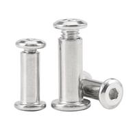 DeVow M3 M4 M5 M6 M8 M10 304 Acciaio inossidabile Testa esagonale piatta Rivetto for mobili Inserto connettore Giunto manicotto Dado cieco(80mm,M4(d1 5mm)10Set)