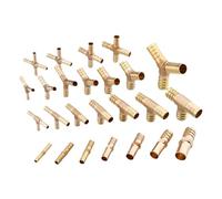 DeVow Misura 6 8 10 12 13 14 16 19 25mm Portagomma Ottone Dritto Y Tee 3 Modi Croce 4 Modi Portagomma Raccordo Connettore Acqua Gas Carburante(Elbow,10MM_1 PCS)