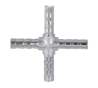 DeVow Raccordo for tubo flessibile in ottone cromato, raccordo for aria, acqua e gas, 4-25 mm, 2, 3, 4 vie, dritto/gomito/T/Y/incrocio(Cross,4MM_1 PC)
