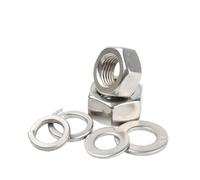 DeVow Set di dadi e rondelle elastiche piatte in acciaio inossidabile 304 M1.6 M2 M3 M4 M5 M6 M8 M10 M12 M14 M16 M18 M20 for bulloni(M2 50sets)