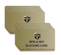 DevTech Confezione da 10 carte di credito/debito con blocco RFID/NFC, protezione senza contatto per documenti di identità, passaporto, portafoglio, ecc., colore: oro, dorato, 10 Pcs Golden, RFID