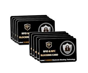 DevTech IT RFID Blocking Cards - Protegge l'intero portafoglio/borsa, NFC/Contactless Bank Card Protector - Nero, Nero , 10 Pcs Black, RFID