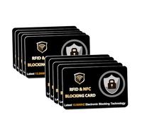 DevTech IT - Schede di blocco RFID, confezione da 10, protegge l'intero portafoglio/borsa, NFC/protezione per carte bancarie senza contatto, colore nero