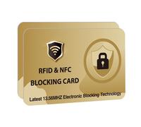 DevTech IT - Schede di blocco RFID, confezione da 2, protegge l'intero portafoglio/borsa, protezione NFC/carte di credito senza contatto, colore: oro