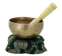 Devyom Ciotola tibetana fatta a mano in ottone tibetano per meditazione e guarigione di lunga durata, grande suono, 11,4 cm