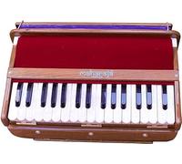 Devyom Musical, Pieghevole Hari Naam Harmonium Instrument, In USA, Senza Stop, Colore Marrone Naturale, Safri, 2 1/2 Octave, Accoppiatore, 2 Ance, Libro, Borsa, Strumento Musicale Indiano (PDI-FFG)