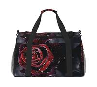 Dew - Borsa da palestra con stampa di rose, borsa da palestra con bagaglio a mano, borsa per il fine settimana, borsone e borsa a tracolla per viaggi e fitness