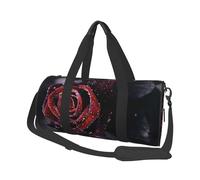 Dew - Borsone rotondo con stampa di rose, borsa da viaggio in tela, impermeabile e resistente agli strappi, borsa da viaggio pieghevole per il fine settimana