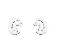 Dew Orecchini a perno in argento Sterling con cavallo, Argento sterling, Senza pietre preziose