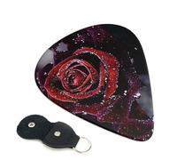 Dew Rose - Plettri per chitarra elettrica acustica, 6 pezzi, per basso, chitarre acustiche, acustiche, ukulele, sottili, medi, spessori, 0,71 mm