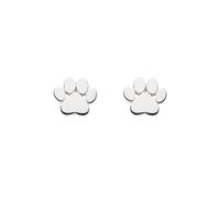 Dew Sterling Silver Small Paw Print Stud Earrings, Argento sterling