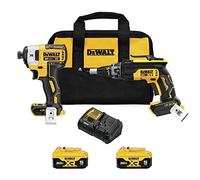 DEWALT 20 V MAX XR pistola a vite per cartongesso e cacciavite a impatto, kit combinato di utensili elettrici, 2 batterie e caricabatterie inclusi (DCK268P2)