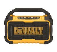 DEWALT Altoparlante Bluetooth 20 V MAX, portata 30,5 m, durevole per cantieri, supporto per telefono incluso, dura 8-10 ore con singola carica (DCR010)