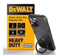 DEWALT Anello magnetico girevole a 360° per iPhone 16 Pro Max, resistente protezione contro le cadute adatta per MagSafe con supporto e anello supporto, nanobolle antiurto per iPhone 16 Pro Max,